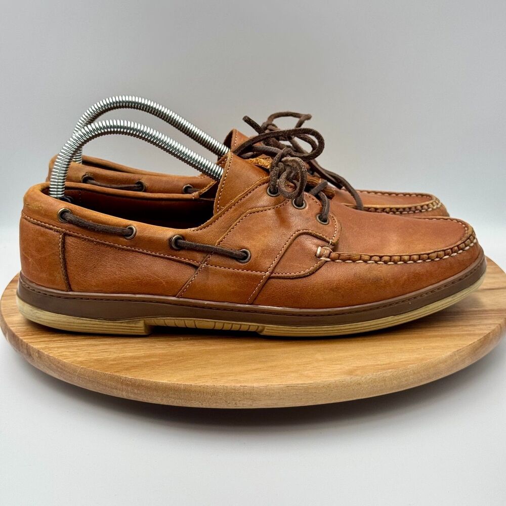 Allen Edmonds Eastport Brown Leather Casual Boat Shoes Mens Size 8.5 EEE USA